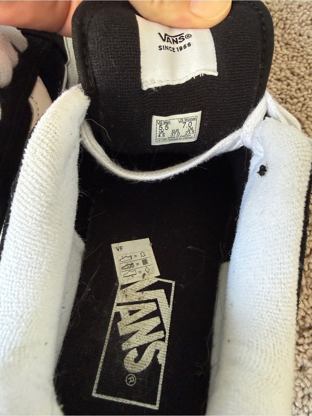 Vans Knu Skool Rhinestone chunky Black White Low-Top Sneakers with Stud Accents - Picture 3 of 13